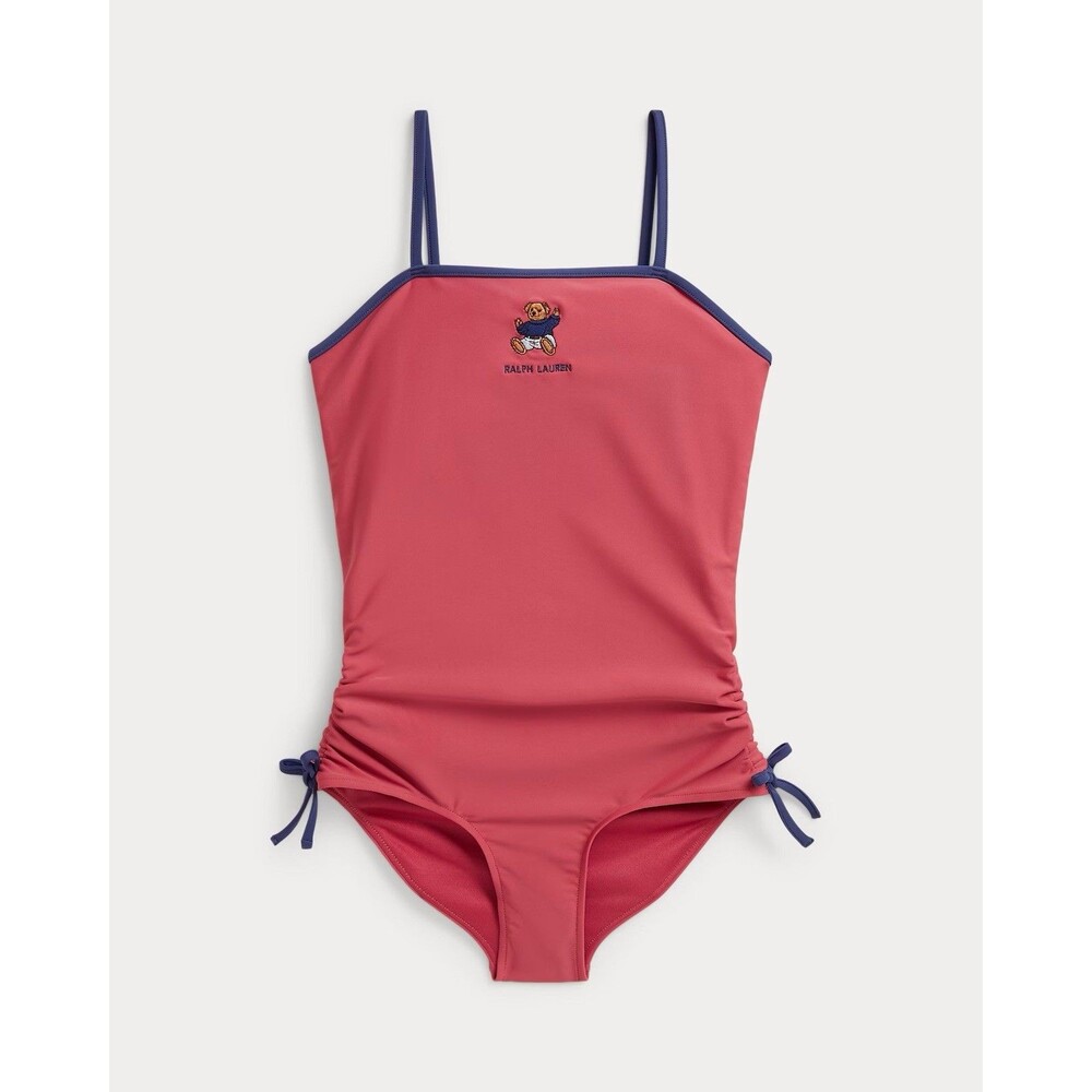 NWT Ralph Lauren Polo Bear One-Piece Swimsuit Youth Girls 14 Embroidered Swim